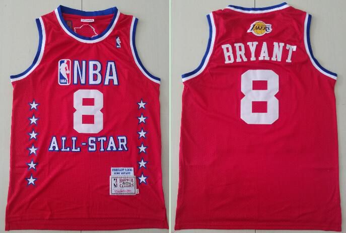Men Los Angeles Lakers 8 Bryant Red 2003 All Star NBA Jerseys